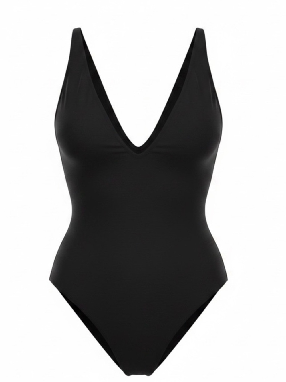 Ta3 TA309RL Classic Black V-Neck One-Piece Swimsuit HI CUT PLUNGEY NEW NWT XL
